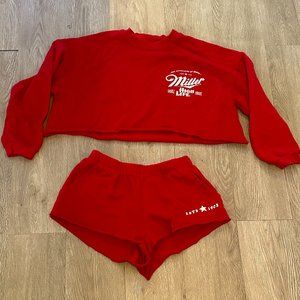 Miller High Life Sweatshirt & Shorts Set